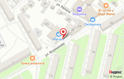 Киоск на улице Фурманова на карте