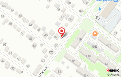 Продовольственный магазин на улице Карла Маркса на карте