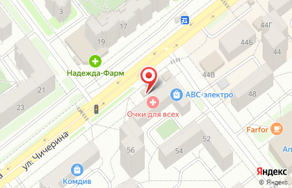 Магазин Правильная корзинка на улице Чичерина на карте