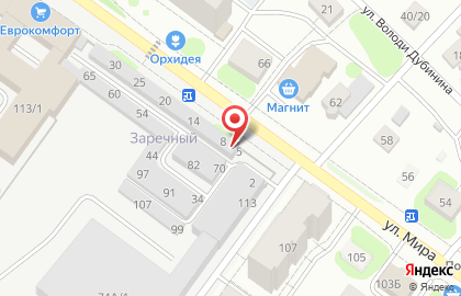 Потребительский автогаражный кооператив Заречный на карте