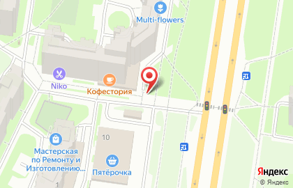 Киоск по продаже печатной продукции Ника на проспекте Большевиков на карте