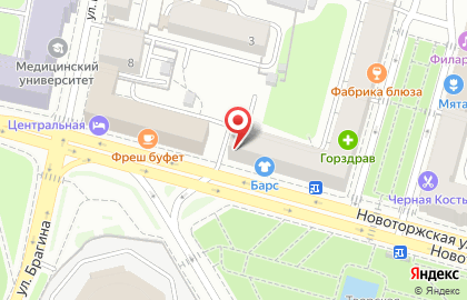 Кафе с доставкой еды Автопицца&Автосуши на Новоторжской улице на карте