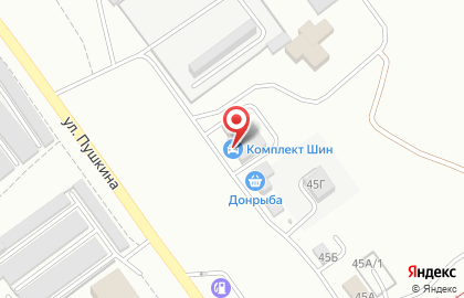 Магазин Комплект шин на улице Пушкина на карте