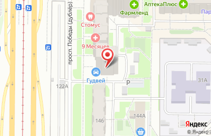 Центр организации техосмотра и страхования АвтоДок на проспекте Победы на карте