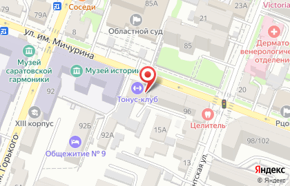 Фитнес-клуб для женщин ТОНУС-КЛУБ на улице Мичурина на карте