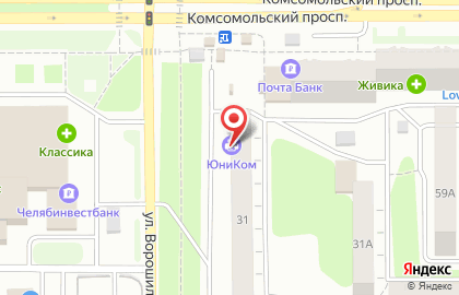 Типография ЮниКОМ в Курчатовском районе на карте