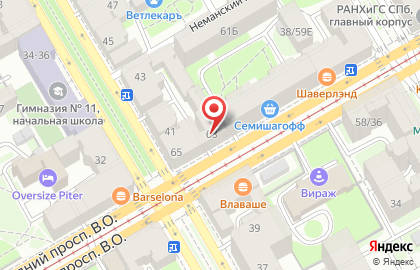 Продуктовый магазин Фаворит в Василеостровском районе на карте