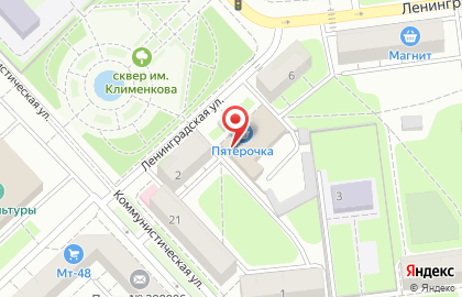 Терминал по продаже и пополнению транспортных карт системы Липецк Транспорт на улице Ленинградской на карте
