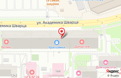Сеть центров администрирования компьютерной техники Ай Ти Екатеринбург на улице Академика Шварца на карте