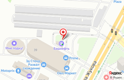 АЗС, ОАО Башкирнефтепродукт на улице Маршала Жукова на карте