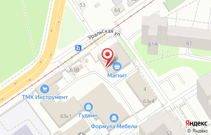 Центр продажи ламината Красивый пол в Мотовилихинском районе на карте