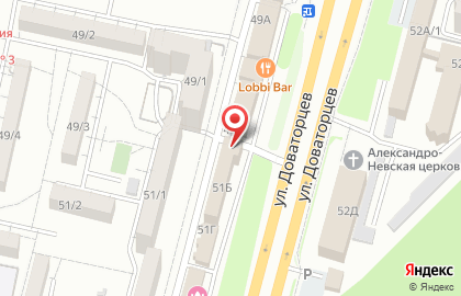 Живое пиво на улице Доваторцев на карте