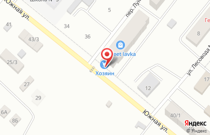 Магазин Хозяин на улице Луначарского на карте