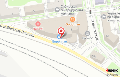 Магистраль на Советской улице на карте