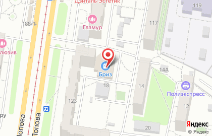 Фитнес-клуб для женщин FitCurves на улице Попова на карте