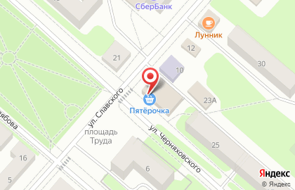 Супермаркет Пятерочка на улице Черняховского на карте