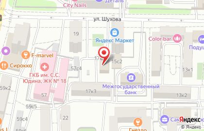Бьюти-коворкинг INDI на улице Шухова на карте