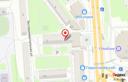 Магазин Удачный на Экспериментальной улице на карте