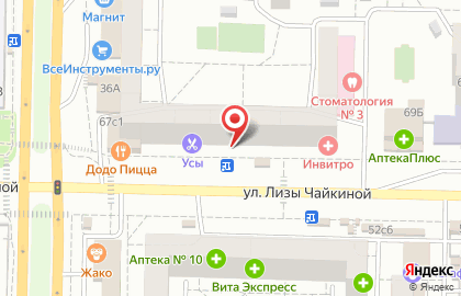 Медицинская компания Инвитро в Комсомольском районе на карте