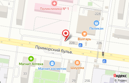 Ночная автостоянка на Приморском бульваре, 22г на карте