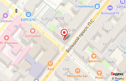 Ресторан Pio Nero в Петроградском районе на карте