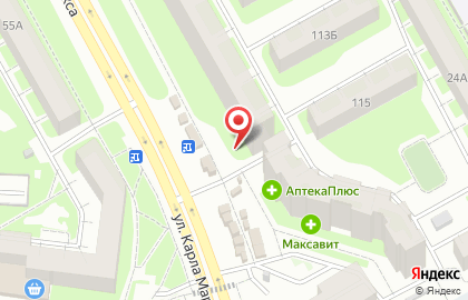 Киоск по продаже фруктов и овощей на улице Карла Маркса на карте