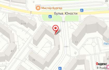 Магазин продуктов Радуга на бульваре Юности на карте