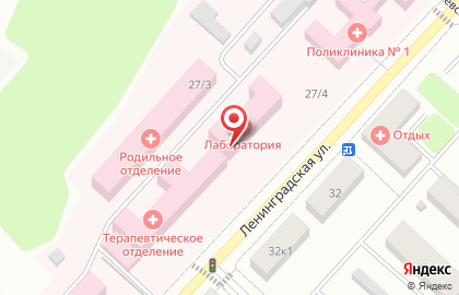 Юргинская городская больница на улице Ленинградской на карте