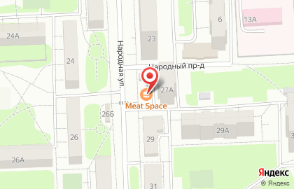 Продуктовый магазин на Народной, 27Б на карте