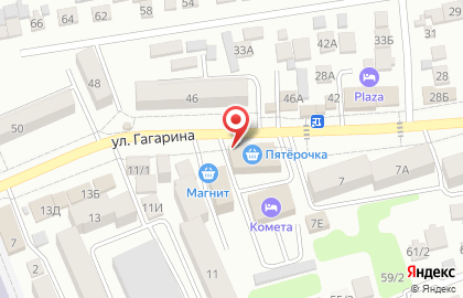 Супермаркет Пятёрочка на улице Гагарина на карте