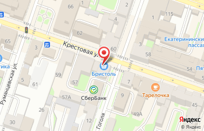 Магазин у дома Бристоль на Крестовой улице на карте