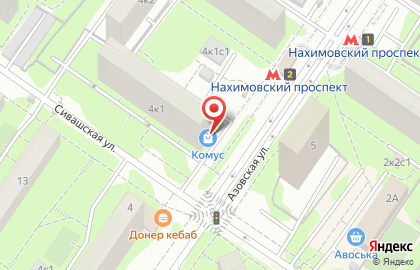 Магазин Комус на метро Нахимовский проспект на карте
