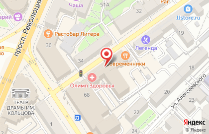 Гостиница Руссия на Театральной улице на карте