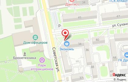 Продуктовый магазин ЭКОНОМь на улице Суханова на карте