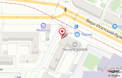 Терминал СберБанк на Верх-Исетском бульваре на карте