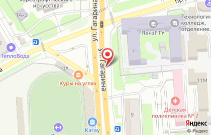 Киоск по продаже кондитерских изделий на улице Гагарина на карте