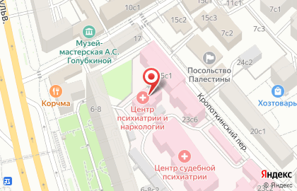 Федеральный медицинский исследовательский центр психиатрии и наркологии им. В.П. Сербского в Хамовниках на карте