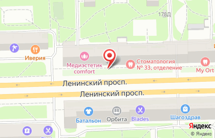 Клиника косметологии Медиэстетик comfort на Ленинском проспекте на карте