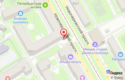 Продовольственный магазин на Новочеркасском проспекте на карте