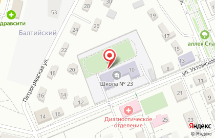 Средняя общеобразовательная школа №23 в Советском районе на карте