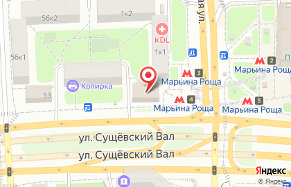 Ресторан быстрого питания KFC на улице Сущёвский Вал на карте