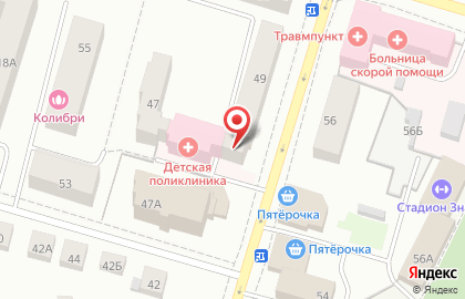 Детская поликлиника на улице Кирова на карте