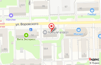 Семейная оптика на улице Воровского на карте