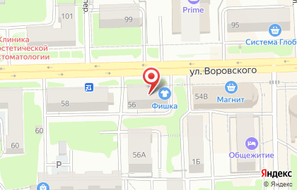 Семейная оптика на улице Воровского на карте