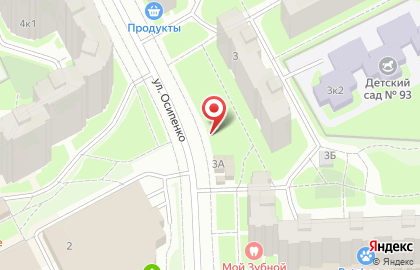 Киоск по продаже фруктов и овощей в Красногвардейском районе на карте