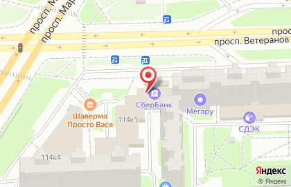 Терминал СберБанк на проспекте Ветеранов на карте