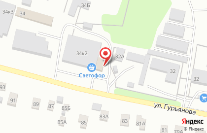Торговая компания Добрая ферма+ на улице Гурьянова на карте