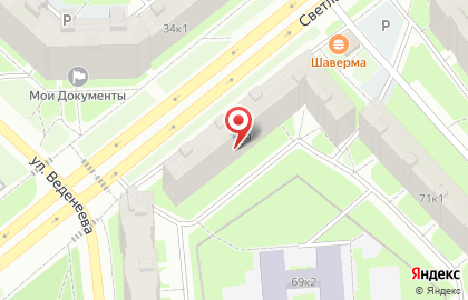 Детский сад # 75 на Светлановском проспекте на карте