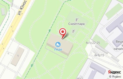 Каток Ледо на метро Новогиреево на карте