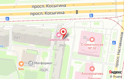 Продуктовый магазин на проспекте Наставников, 24 к3 на карте